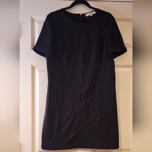 Ann Taylor Loft black zip back short sleeve dress size 10